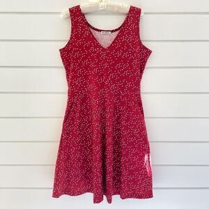 Huhot Women's Red White Polka Dot V Neck Tank Dress Size Medium NWOT